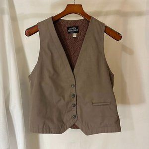 Vintage Tailored Fitted Waistcoat Taupe Menswear Vest Small